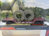 LIONEL TRAINS - 16318 LIONEL LINES DEPRESED FLAT W/REELS - 0/027- NEW- SH