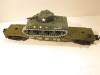 GREEN ARMY FLAT CAR W/DIE CAST TANK -  EXC - 0/027 SCALE- M51