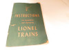 LIONEL PRE-WAR  INSTRUCTION BOOKLET - ORIGINAL- FAIR - M57A