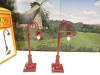 MTH TRAINS - 1030 - #59 MAROON GOOSENECK STREET LAMP SET- DIECAST - NEW- SH