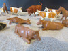 Model Railroad 0-027 Farm Animals Brown White Cows Bulls Horses H5d