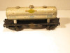 LIONEL TRAINS PRE-WAR TINPLATE 2680 SUNOCO TANK CAR- 027 - POST-WAR TRUCKS- M7