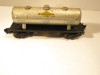 LIONEL TRAINS PRE-WAR TINPLATE 2680 SUNOCO TANK CAR- 027 - POST-WAR TRUCKS- M7