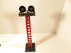 MARX TRAINS- METAL POST-WAR  RED SEARCHLIGHT TOWER- LIGHTS FINE- 027- W12