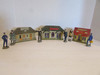 Putz Village Composition Railroad Station Buildings & Figures 9 Pcs Japan Box W3