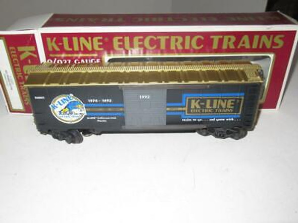 VINTAGE K-LINE TRAINS - K-90001-  KCC 1992 BOXCAR- 0/027- BOXED- NEW - A1B