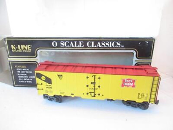 VINTAGE K-LINE TRAINS - K-7608 ROCK ISLAND REEFER CAR  - 0/027- NEW - BOXED - B1