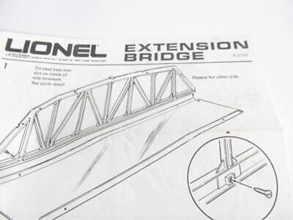 LIONEL MPC INSTRUCTION SHEET FOR 2122 EXTENSION BRIDGE EXC. - H16