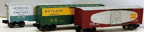 LIONEL- 19276- 6464 BOXCAR SET #5- RUTLAND/B&O/COG  -0/027- NEW- BXD- HB1