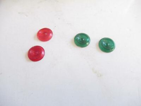 LIONEL PART 711-52 / 711-53- RED & GREEN CONCAVE SWITCH CONTROLLER LENS-(4)-  H9