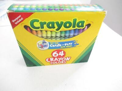 CARYOLA - BOX OF 64 CRAYONS - VARIIOUS COLORS - SHARPENER INCLUDED- NEW - H10