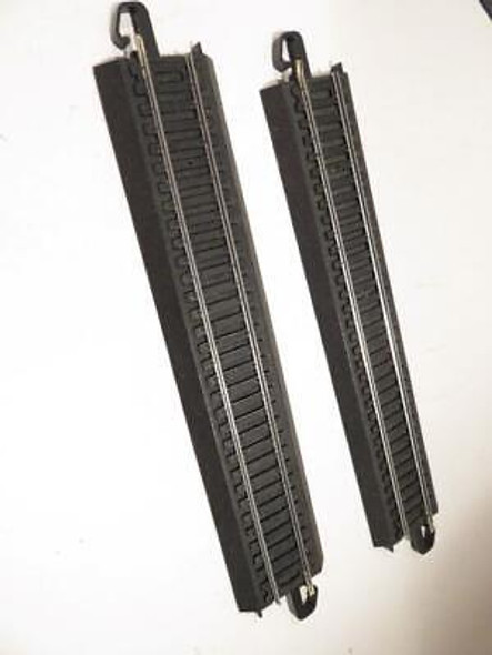 HO TRAINS BACHMANN STEEL E-Z TRACK- BLACK BASE- 2 STRAIGHT SECTIONS- EXC-B8RF