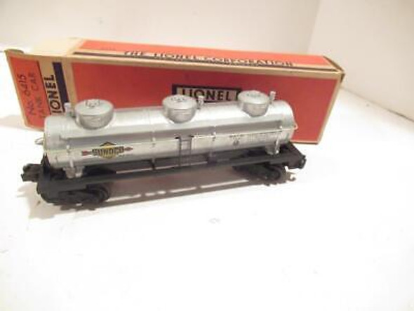 LIONEL VINTAGE POST-WAR TRAINS - 6415 SUNOCO 3 DOME TANK CAR -0/027 - LN- BOXED