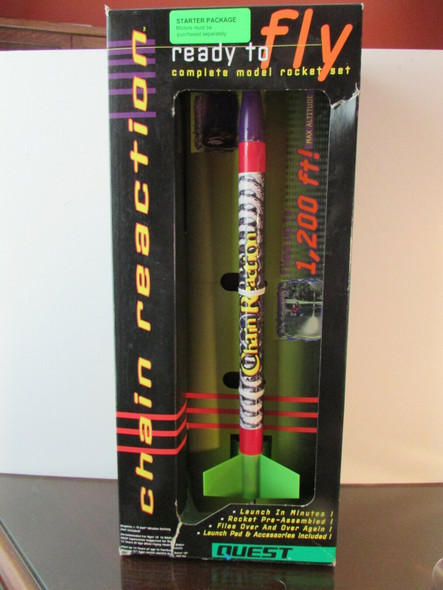 QUEST 5708 MODEL ROCKET KIT CHAIN REACTION MOTORS NOT INCLUDED STARTER PKG NEW
