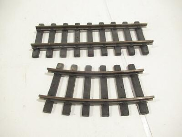 G SCALE - ARISTOCRAFT--TWO BRASS TRACKS- 9" STRAIGHT / 7" CURVE- FAIR- HH1