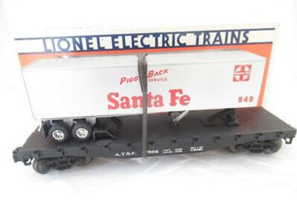 LIONEL VAULT - 17502 SANTA FE STANDARD 'O' FLAT CAR W/TRAILER- BOXED - HB1