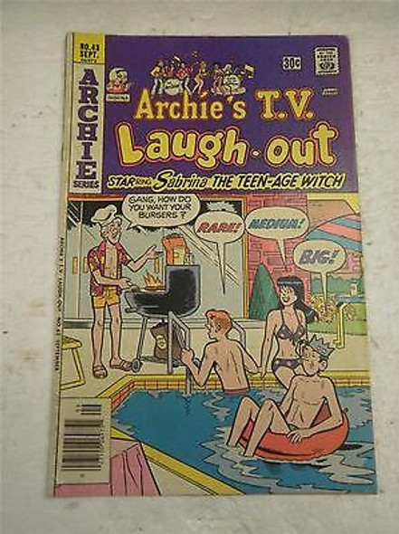 ARCHIE SERIES COMIC- ARCHIE'S T.V. LAUGH-OUT NO. 43- SEPT. 1976- GOOD- BB9