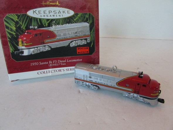 HALLMARK KEEPSAKE ORNAMENT 1950 SANTA FE F3 DIESEL LOCOMOTIVE 1997 #2  H4