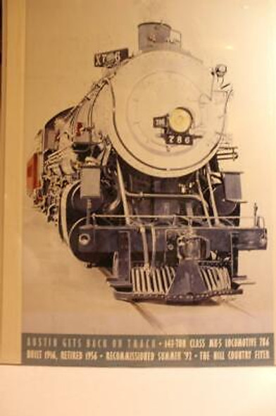 VINTAGE RAILROAD POSTERS/PRINTS- AUSTIN GETS BACK ON TRACK PRINT-FRAMED 24" X 30