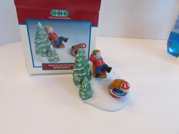 Lemax 83249 Geronimo! Kids Sleigh Riding Downhill Accessor Village 1998