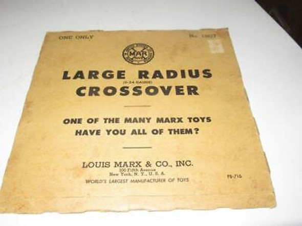 MARX-  POST-WAR - LARGE RADIUS CROSSOVER PARTIAL BOX- FAIR- W21