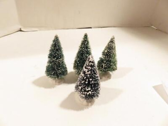 LEMAX TREES - 4 PIECES W/SNOW & BASES -  4" TREES - LN - B2RT