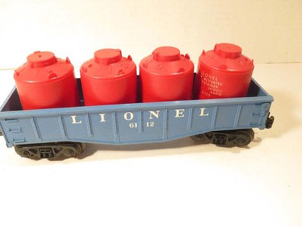 LIONEL POST-WAR ORIGINAL 6112 GONDOLA-  W/4 CANNISTERS- EXC. -027 - S31VV