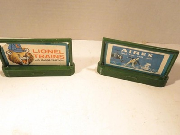 LIONEL  - TWO POST-WAR BILLBOARDS W/STANDS- AIREX/LIONEL  - 027 -  FAIR - S12