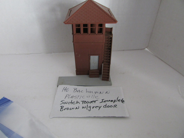 HO Bachmann Plasticville Switch Tower Incomplete Brown w/ Grey Door not built PR