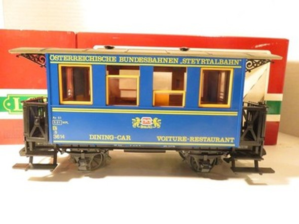 LGB G SCALE - LGB  3013 BLUE DINING CAR-  NEW- SH