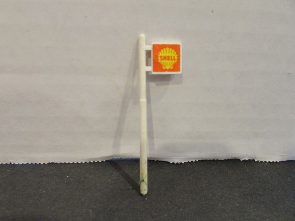 Vtg Shell Pole  Sign from Building Kit Plastic  2.75" PR