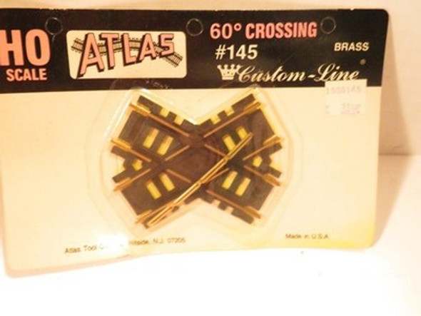 ATLAS HO  #145 CUSTOM LINE BRASS 60  DEGREE CROSS-OVER TRACK- OPENED- SR34