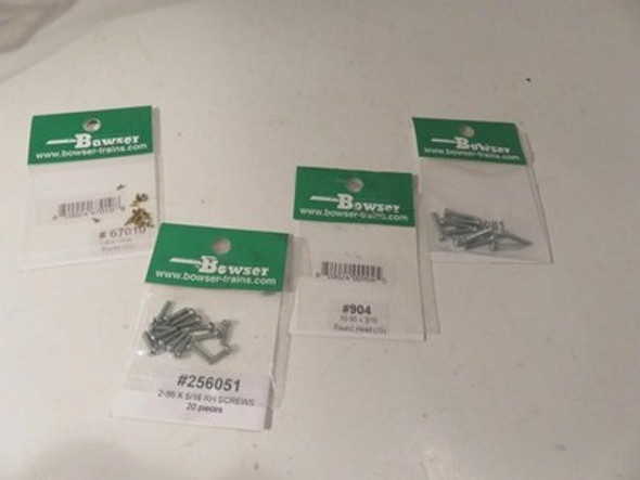 BOWSER-  H0- 67010 RIVETS/256051 SCREWS/924-0090 SCREWS/25608 SCREWS-NEW--SR95