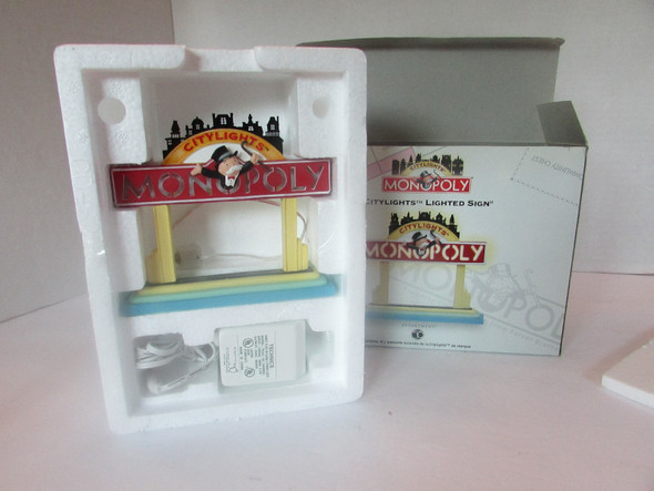 Dept 56 13610  Monopoly Citylights Lighted Sign As is  L131 Dept 56 13610  Monopoly Citylights Lighted Sign As is  L131