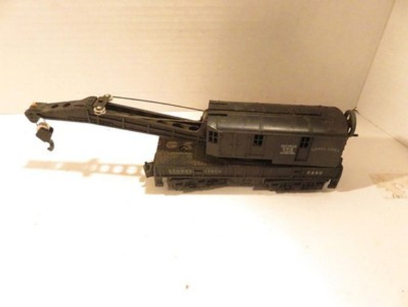 LIONEL POST-WAR TRAINS #2460 SIX WHEEL CRANE CAR- 0/027- ORIGINAL- VG- S16
