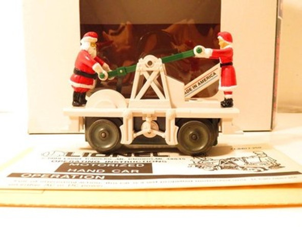 LIONEL - 18408 SANTA & MRS. CLAUS OPERATING HANDCAR - 0/027- NEW - B24