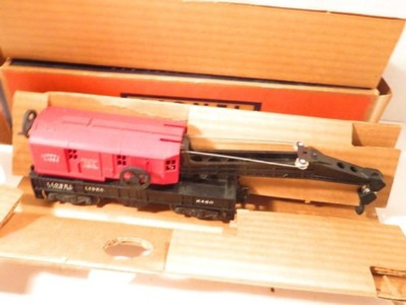 LIONEL POST-WAR 6460-25 OPERATING RED CRANE CAR - 0/027- BXD W/INSERT- LN - H1W