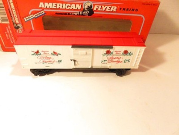 AMERICAN FLYER TRAINS - 48314-  1992 CHRISTMAS BOXCAR- S GAUGE-  LN - W21 AMERICAN FLYER TRAINS - 48314-  1992 CHRISTMAS BOXCAR- S GAUGE-  LN - W21