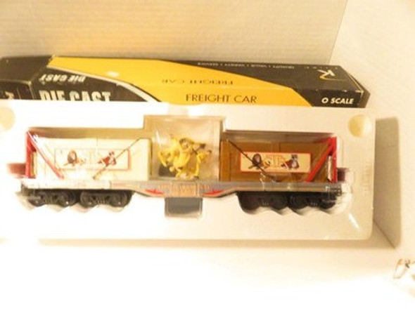 VINTAGE K-LINE TRAINS  K693-5301 SCALE CIRCUS TRANSPORT FLAT CAR W/FIGS.-NEW-HC2