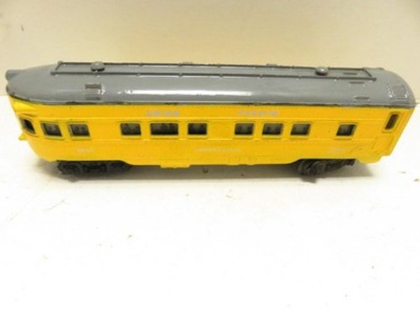 LIONEL TRAINS POST-WAR 027 PASSENGER CAR REPAINTED AS U.P. OBSERVATION- H23 LIONEL TRAINS POST-WAR 027 PASSENGER CAR REPAINTED AS U.P. OBSERVATION- H23