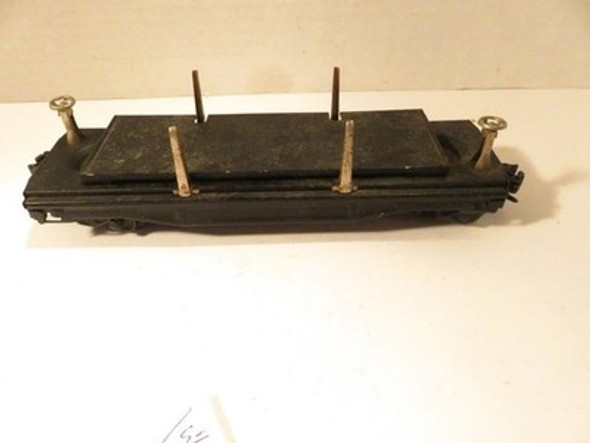 LIONEL TRAINS PRE-WAR TINPLATE 3811 LOG DUMP CAR - '0'  - POST-WAR TRUCKS- M7 LIONEL TRAINS PRE-WAR TINPLATE 3811 LOG DUMP CAR - '0'  - POST-WAR TRUCKS- M7