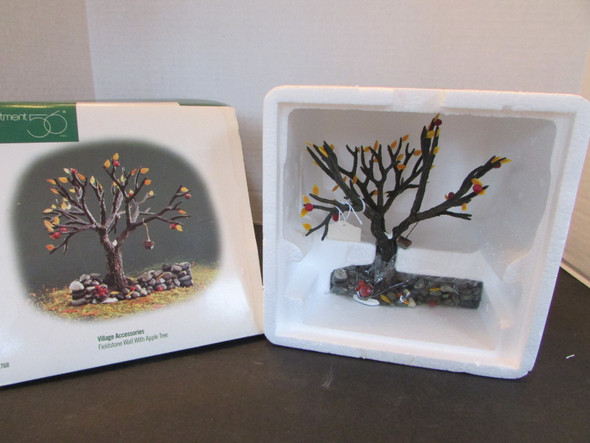 Dept 56 52768 Fieldstone Wall with Apple Tree New in Box Village Accessory D7