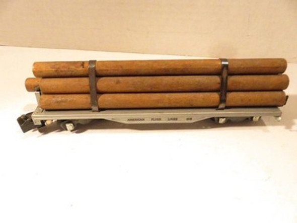 AMERICAN FLYER TRAINS - ALUMINUM FLAT W/LOGS- 'S' GAUGE- EXC. - M1