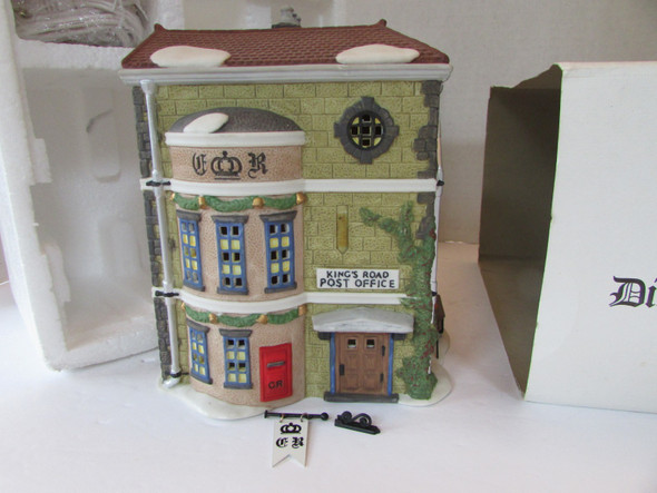 Dept 56 58017 Kings Road Post Office Dickens Village Building w/cord  D10