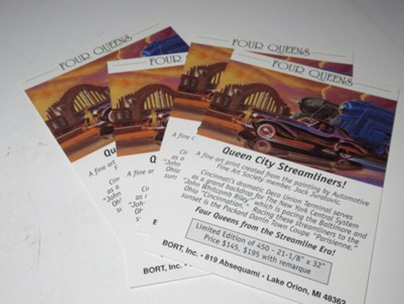 FOUR QUEENS - QUEEN CITY STREAMLINERS FINE ART PROMO CARD- 4  - NEW- M9|FOUR QUEENS - QUEEN CITY STREAMLINERS FINE ART PRO