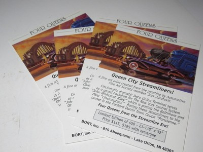 FOUR QUEENS - QUEEN CITY STREAMLINERS FINE ART PROMO CARD- 4  - NEW- M9|FOUR QUEENS - QUEEN CITY STREAMLINERS FINE ART PRO