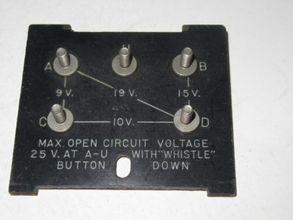 LIONEL PART - TYPE RW TRANSFORMER ORIGINAL BACK TERMINAL PLATE-- GOOD - SR124|357061981180