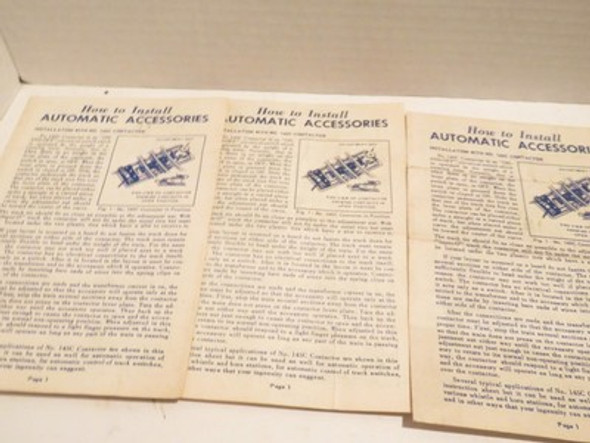 LIONEL POST-WAR TRAINS 145C INSTRUCTION SHEETS- 4 PCS- FAIR - SR124|396723967846