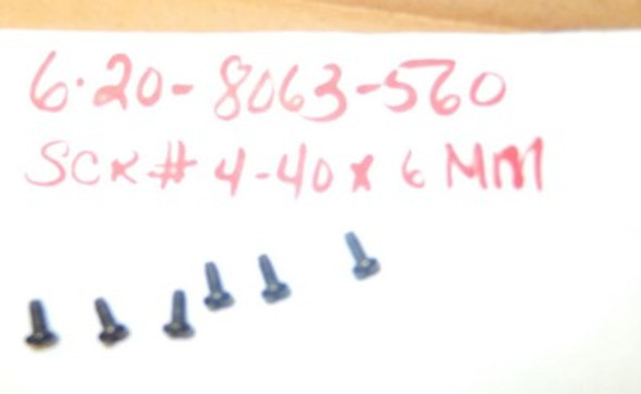 LIONEL PART - 8063-560 SCREW - 4/40 - 6 PIECES- NEW- W46N|357103604742