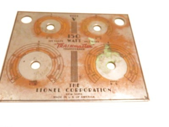 LIONEL PRE-WAR TRAINS PART - ORIGINAL TYPE R TRANSFORMER FACE PLATE- FAIR-M12|297411838622